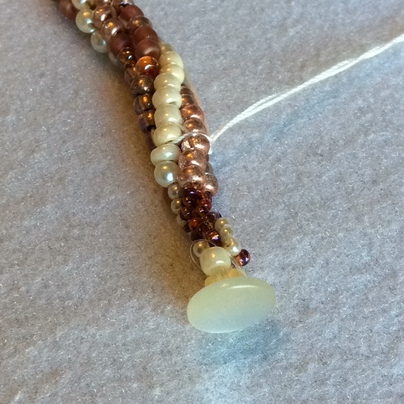 FINAL SALE PRICE CL Designs Beaded Twist Bracelet in Copper & Cream - Picture 3 of 4